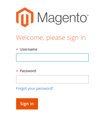 Magento Sign In page image